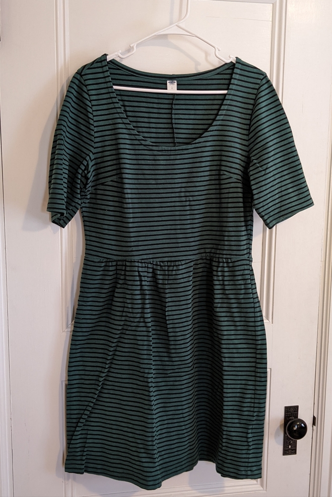 Stretch fit and flare striped dress